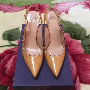 Moonglow Crystal Patent Slingback, Tan color